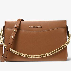 SALE! ✅ Michael Kors Jet Set Large Leather Swag Chain Crossbody Bag ✨ NWT